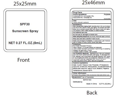 8ml (Label  Sunscreen Spray Spf30 8ml)